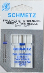 Dubultās adatas sadzīves šujmašīnām trikotāžai Schmetz (4.0/NM75) (1 gab.)