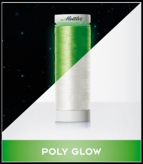 Spīdoši tumsā izšūšanas diegi Mettler Poly Glow, 100 m
