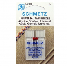 Двойная игла для бытовой швейной машины  Schmetz  (4.0/NM90) (1 шт.)