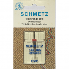 Тройная игла для бытовой швейной машины SCHMETZ Drilling (2.5/ NM80) (1 шт.)