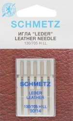 Иглы для бытовых швейных машин для кожи SCHMETZ (5 шт. Nr.90)