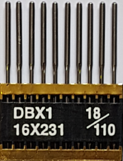 DBx1 PVD NM110 (ar titāna pārklājumu) adatas rūpnieciskajai šujmašīnai TRIUMPH (10 gab.)