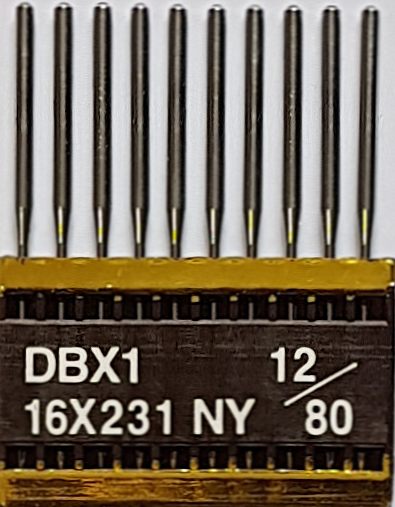 DBx1 PVD NM80 (ar titāna pārklājumu) adatas rūpnieciskajai šujmašīnai TRIUMPH (10 gab.)
