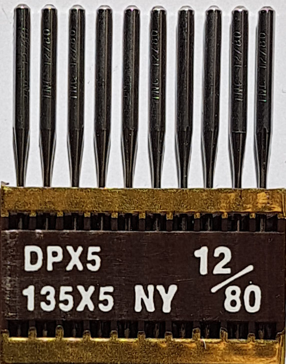DPx5 PVD NM80 (ar titāna pārklājumu) adatas rūpnieciskajai šujmašīnai TRIUMPH (10 gab.)