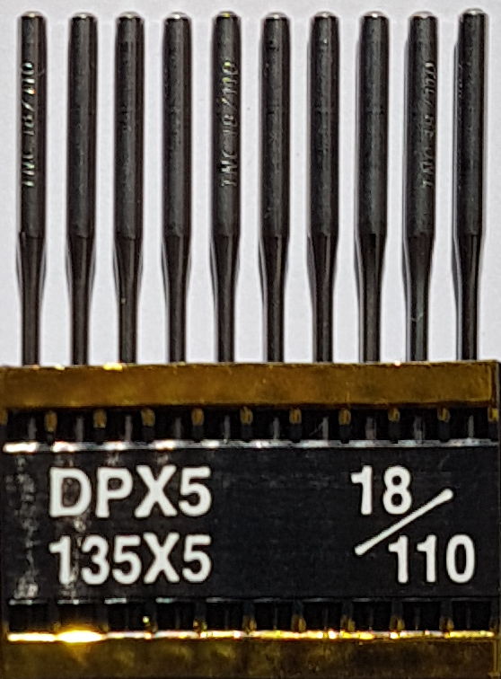 DPx5 PVD NM110 (ar titāna pārklājumu) adatas rūpnieciskajai šujmašīnai TRIUMPH (10 gab.)