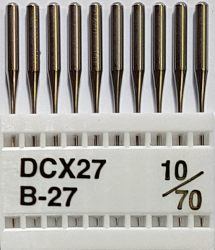 DCx27 NM70 (universālas) adatas rūpnieciskajam overlokam