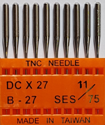DCx27 SES NM75 (trikotāžai) adatas rūpnieciskajam overlokam