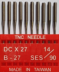 DCx27 SES NM90 (trikotāžai) adatas rūpnieciskajam overlokam