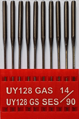 UY128GAS SES NM90 (trikotāžai) adatas rūpnieciskām plakanšuves šujmašīnām
