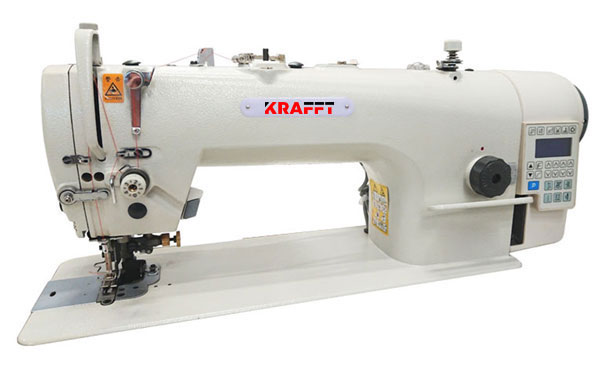 KRAFFT KF-5420  AUTOMĀTISKĀ VIENAS ADATAS DŪRIEŅA MAŠĪNA AR ADATAS PIEDZIŅU UN MALAS NOGRIEZĒJU