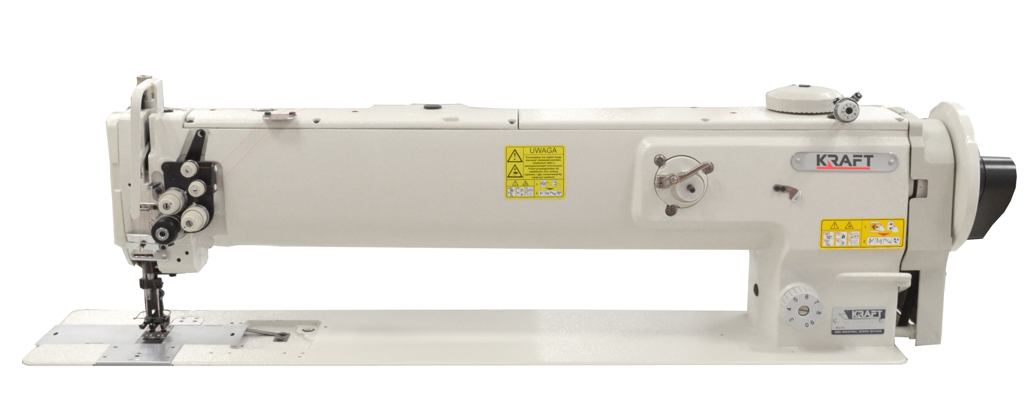 KRAFFT KF-1560-65  ДВУХИГОЛЬНАЯ ПРОМЫШЛЕННАЯ ШВЕЙНАЯ МАШИНА С УДЛИНЁННЫМ РУКАВОМ (650 ММ) И ТРОЙНОЙ ПОДАЧЕЙ