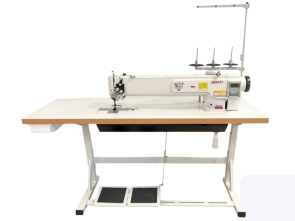 KRAFFT KF-1560G-65/AUT  PAGARINĀTĀ AUTOMĀTISKĀ DIVU ADATU LOCKSTITCH ŠŪŠANAS MAŠĪNA AR TRĪSKĀRŠU PĀDEVI (65 CM)