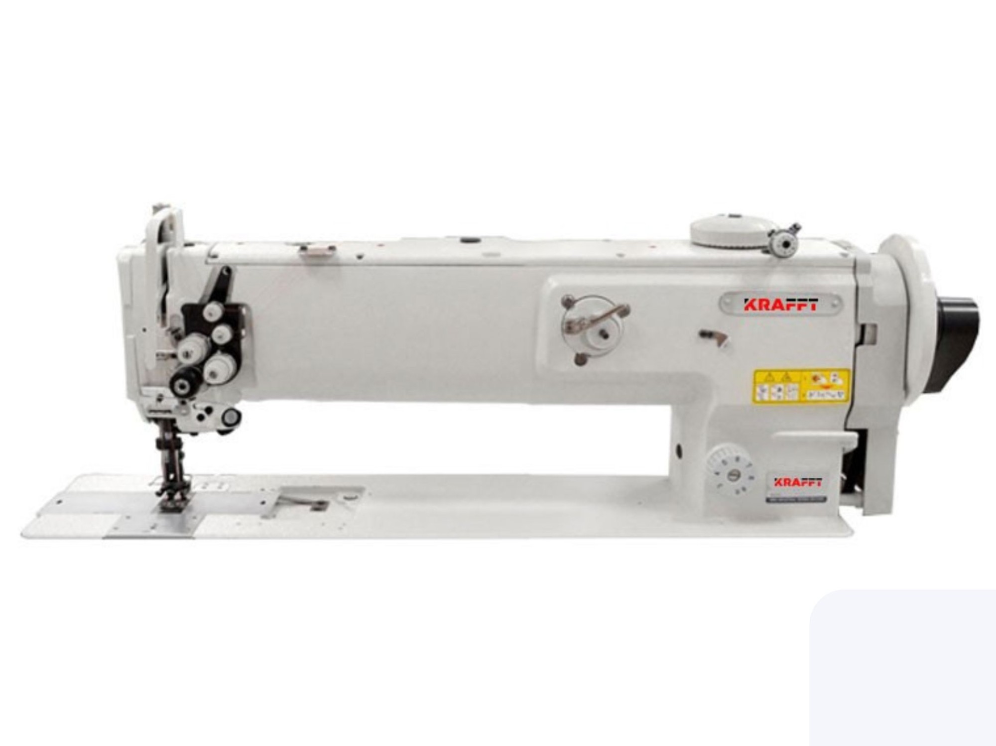 KRAFFT KF-1560-45  ДВУХИГОЛЬНАЯ ПРОМЫШЛЕННАЯ ШВЕЙНАЯ МАШИНА С УДЛИНЁННЫМ РУКАВОМ (450 ММ) И ТРОЙНОЙ ПОДАЧЕЙ