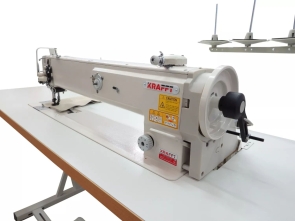 KRAFFT KF-1560-65  ДВУХИГОЛЬНАЯ ПРОМЫШЛЕННАЯ ШВЕЙНАЯ МАШИНА С УДЛИНЁННЫМ РУКАВОМ (650 ММ) И ТРОЙНОЙ ПОДАЧЕЙ