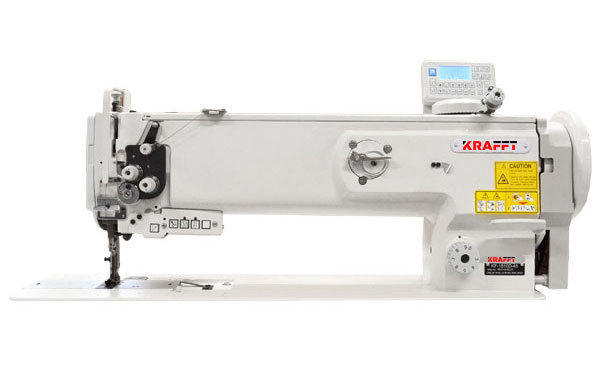 KRAFFT KF-1560G-45/AUT  PAGARINĀTĀ AUTOMĀTISKĀ DIVU ADATU LOCKSTITCH ŠŪŠANAS MAŠĪNA AR TRĪSKĀRŠU PĀDEVI