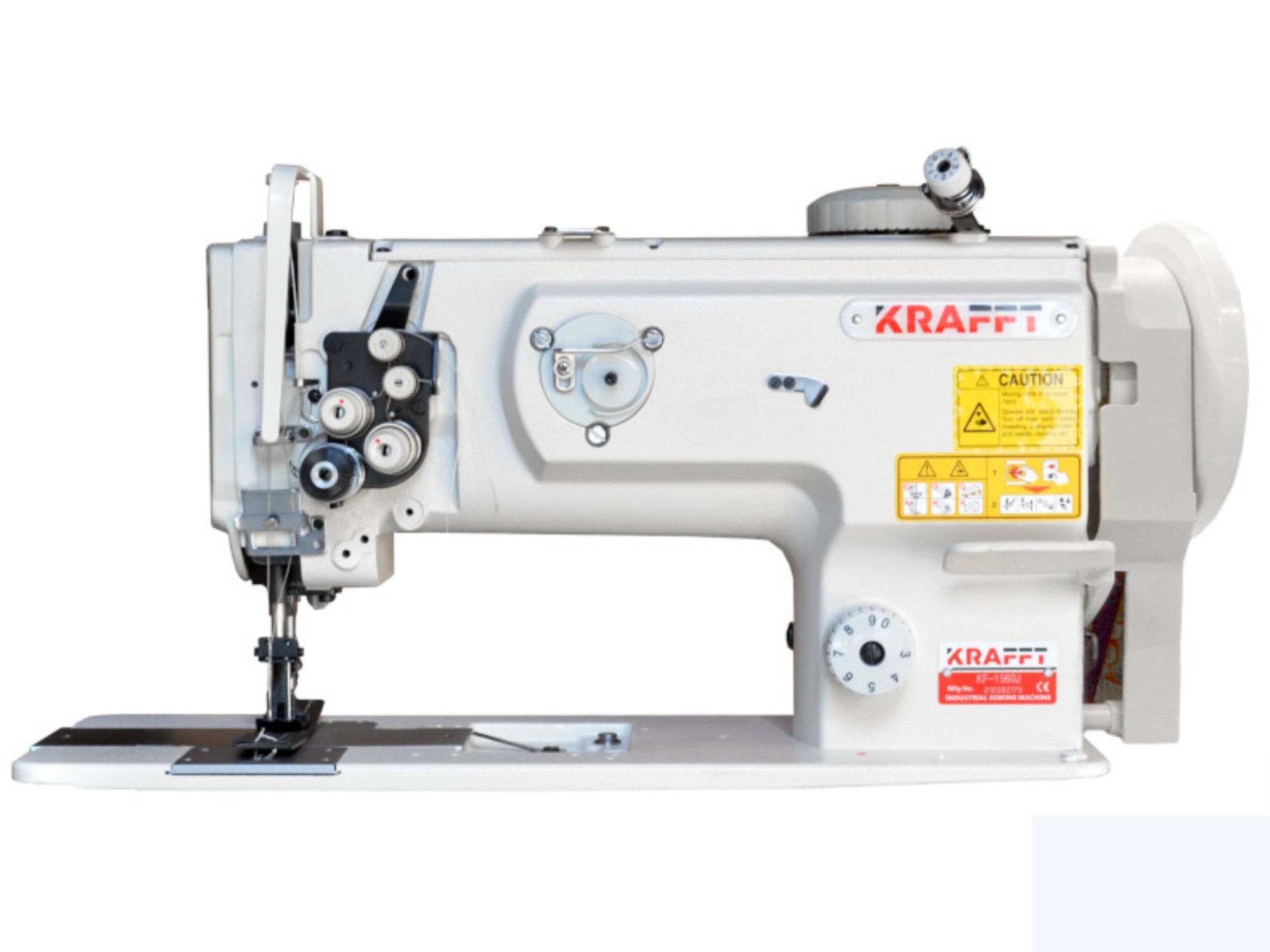 KRAFFT KF-1560J  DIVU ADATU LOCKSTITCH ŠŪŠANAS MAŠĪNA AR KOMBINĒTO PĀDEVI SMAGIEM MATERIĀLIEM