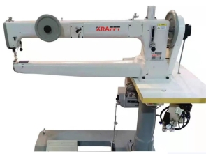 KRAFFT KF-461U  GARĀS ROKAS CILINDRISKĀ GULTNES LOCKSTITCH ŠŪŠANAS MAŠĪNA ĪPAŠI SMAGIEM MATERIĀLIEM